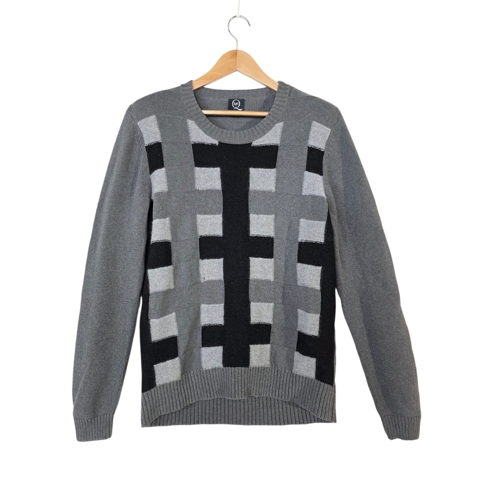 Alexander McQueen knit Gray and Black Crewneck Sweater